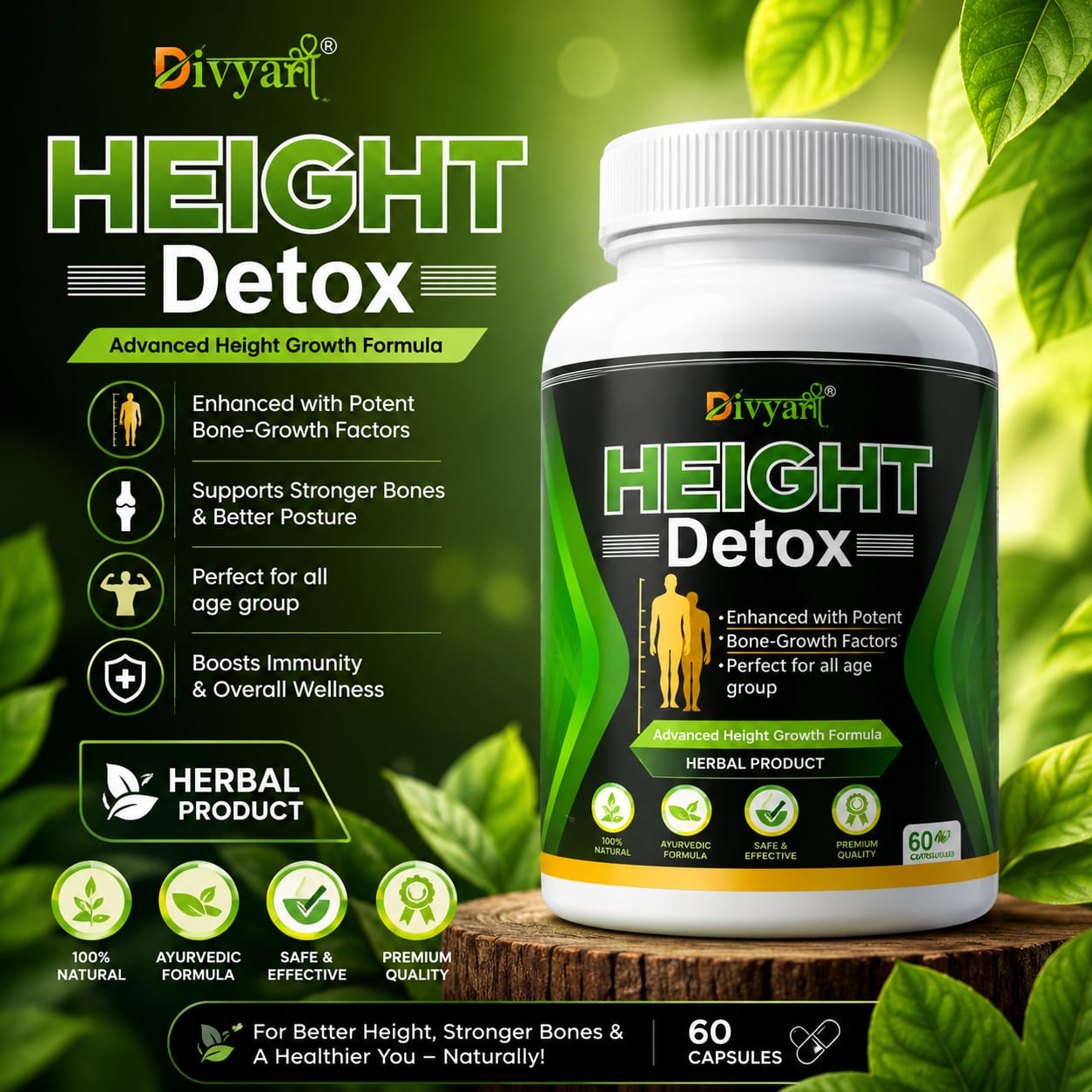 Natural Height Booster Growth Capsules